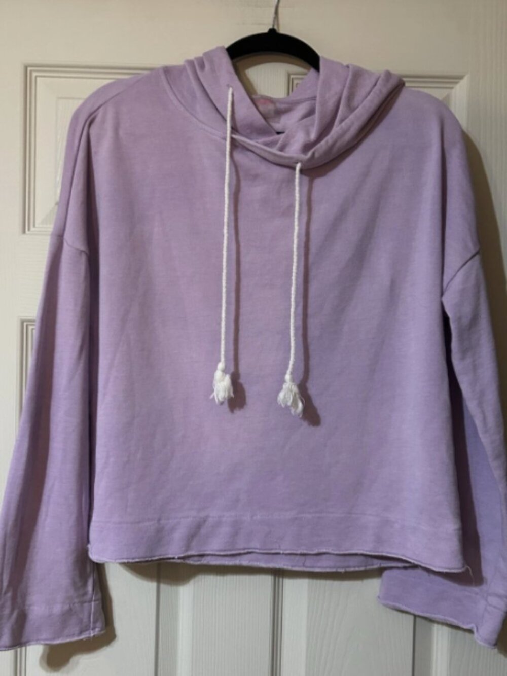 Betsey Johnson Women's Med ium Hoodie Lilac Oversized Boxy Casual Fairy Grunge